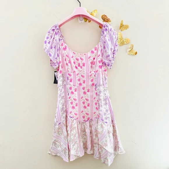 NWT: LOVESHACKFANCY | Amini Floral Mini Dress Size 10 - Picture 1 of 12